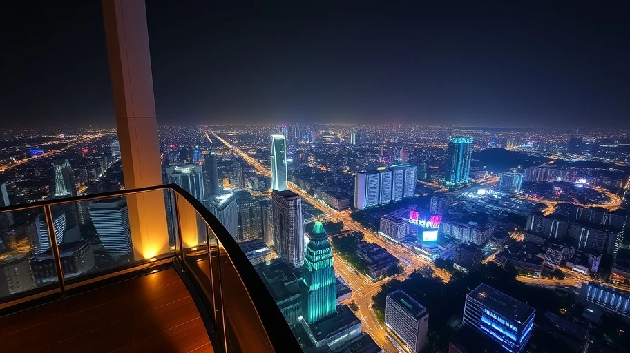 Ảnh chụp đài quan sát tại Landmark 81 nhìn toàn cảnh Sài Gòn.