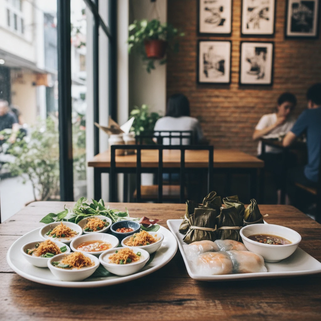 Bánh bèo và bánh bột lọc tại Sài Gòn phản ánh sự nghệ thuật của ẩm thực Huế.