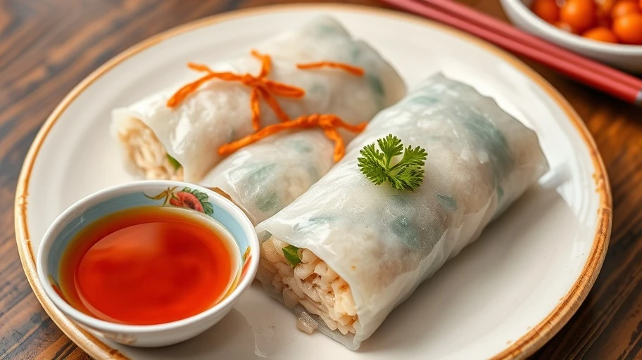 Bánh cuốn chả mực tại Bãi Cháy