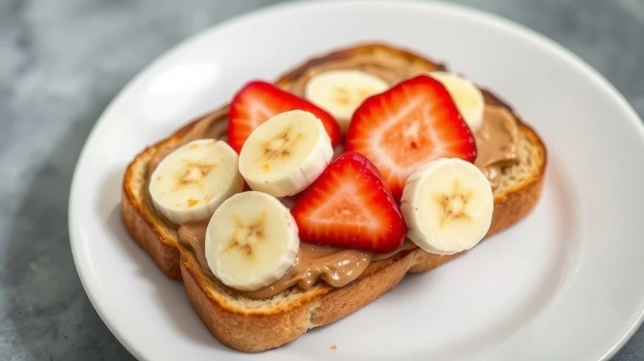 Bánh mì nướng bơ và trái cây món ăn sáng đơn giản