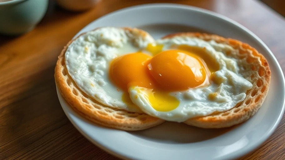 Bánh mì trứng ốp la trong món ăn sáng đơn giản
