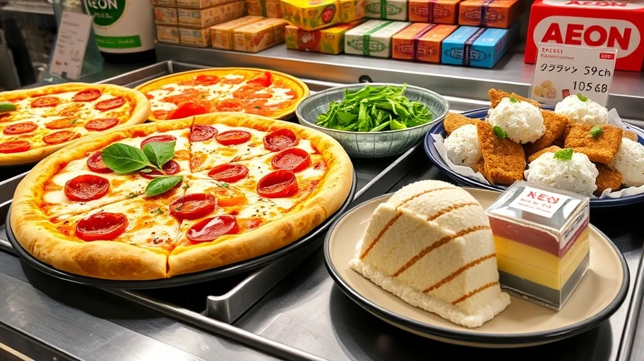 banh pizza va banh mochi tai aeon