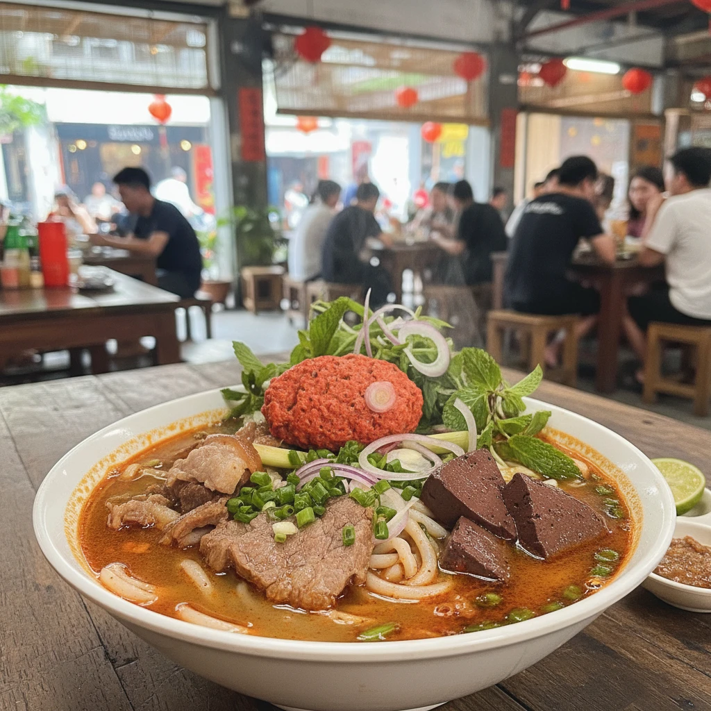 Bún bò Huế tại Sài Gòn mang nét tinh túy ẩm thực Huế.