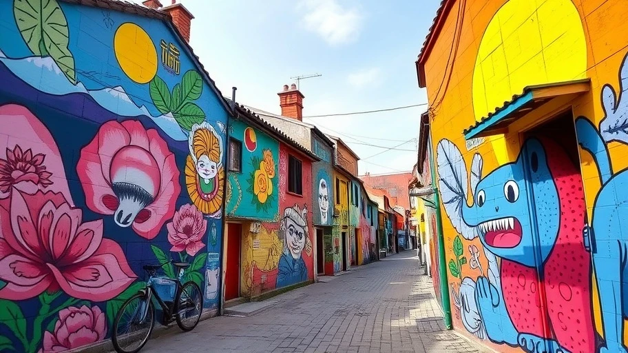 Các bức tranh tường sặc sỡ tại Jaman Mural Village