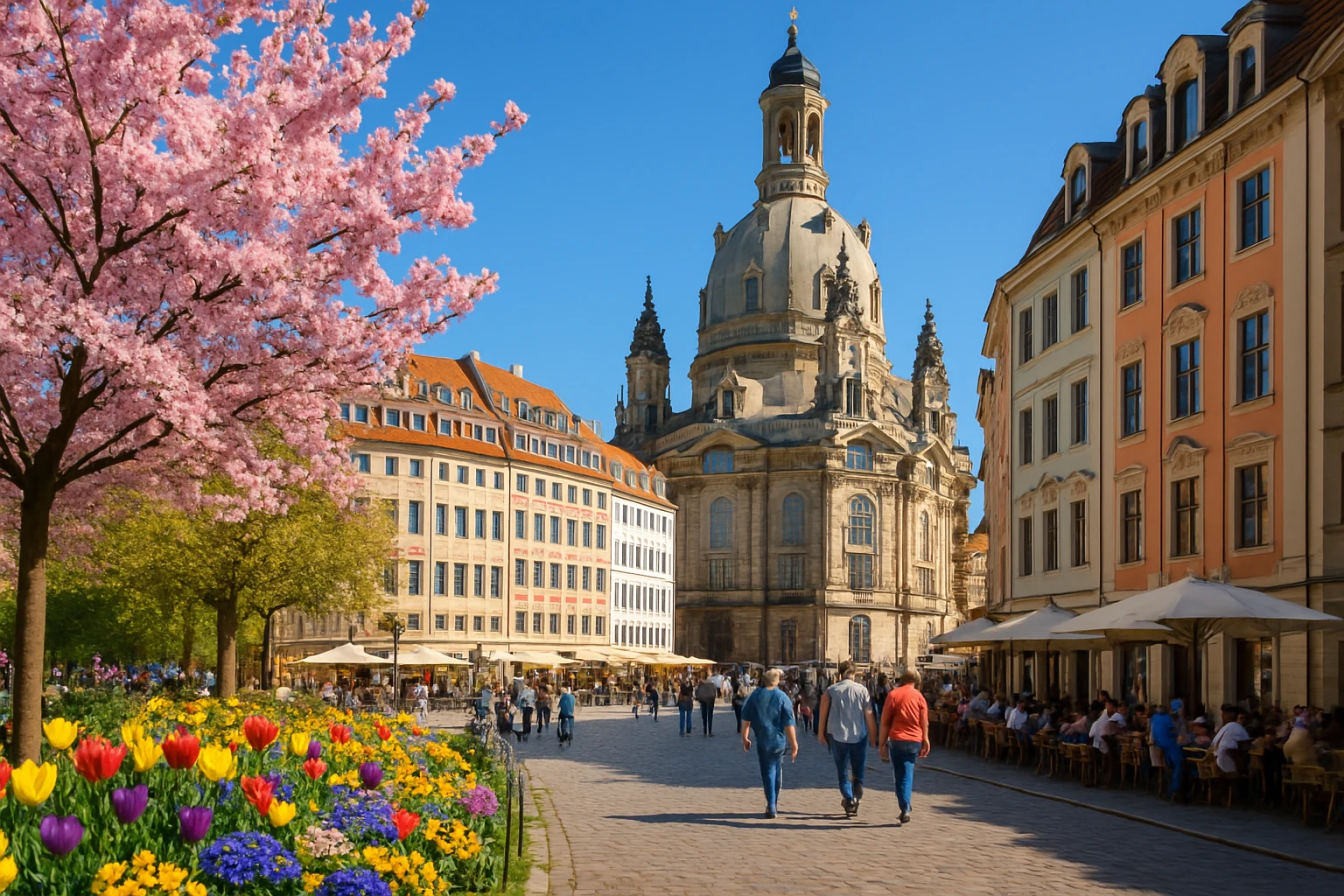 Cảnh sắc mùa xuân tại Dresden