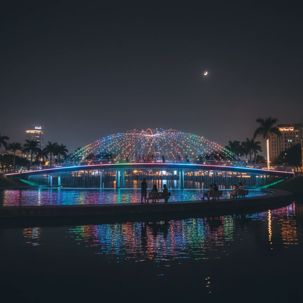 Cầu Ánh Sao Quận 7 về đêm