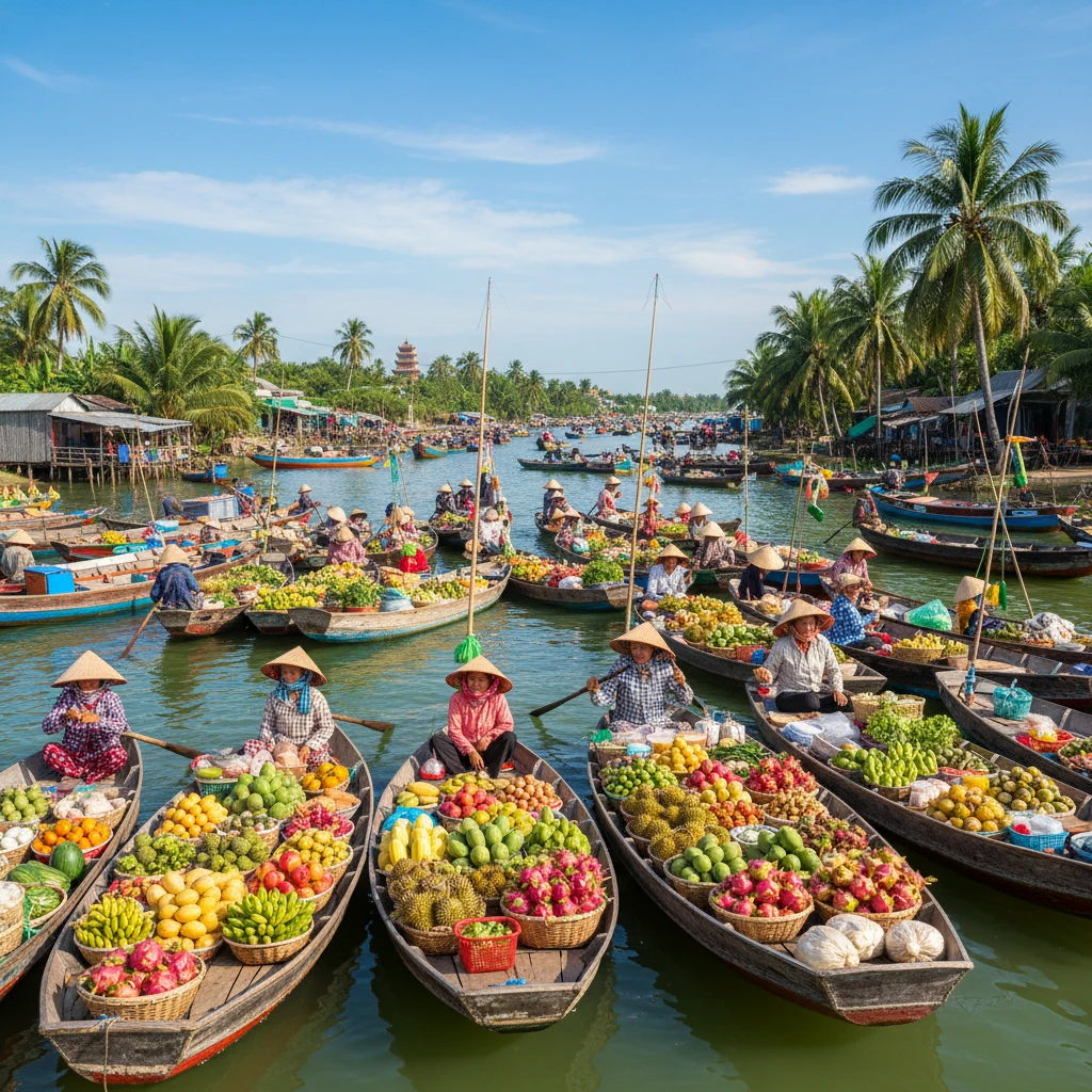 Chợ nổi Cái Răng tại miền Tây
