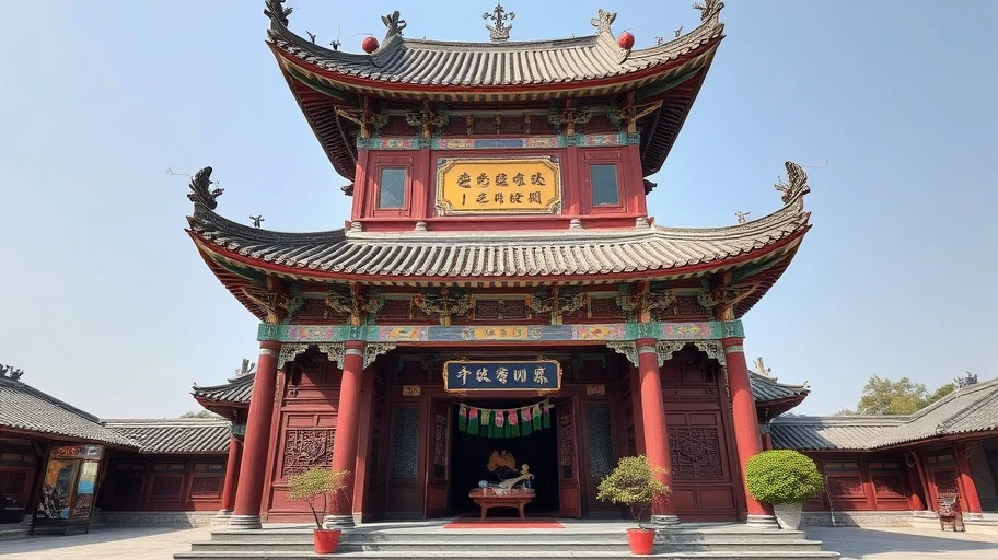 Đền thờ truyền thống tại Tainan, biểu tượng văn hóa lịch sử.