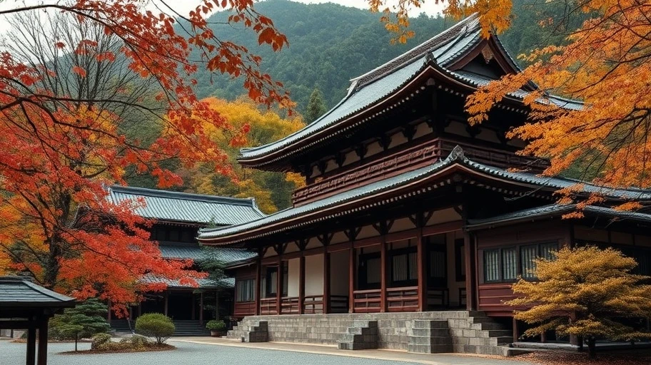 đền zenkō-ji với kiến trúc truyền thống ở Nagano