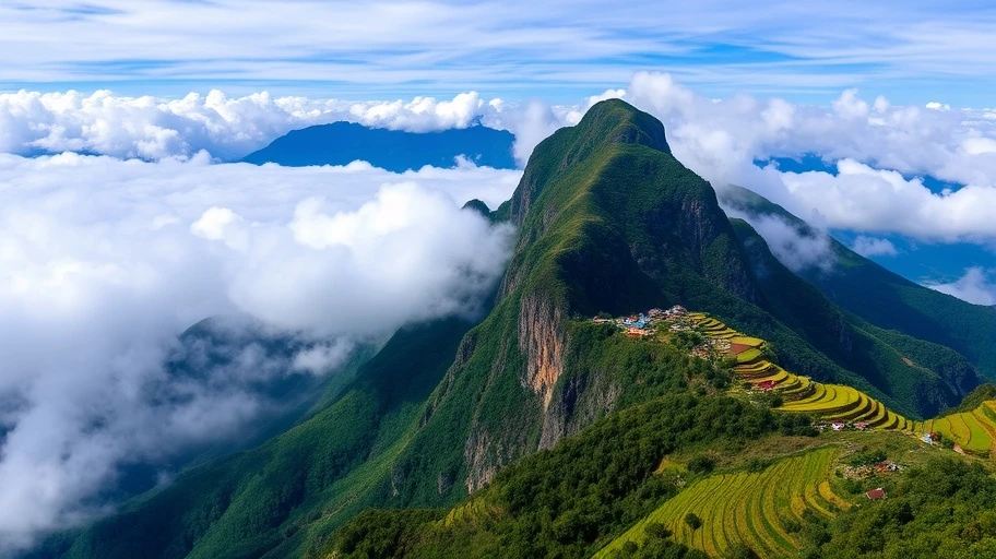 Đỉnh Fansipan ở Sapa, Việt Nam