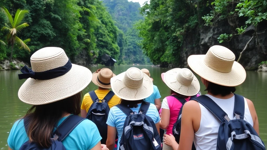 Du khách chuẩn bị trước khi tham quan rừng tràm.