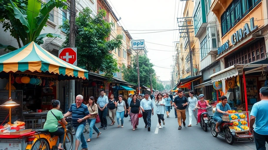 Đường phố Việt Nam nhộn nhịp với khách du lịch