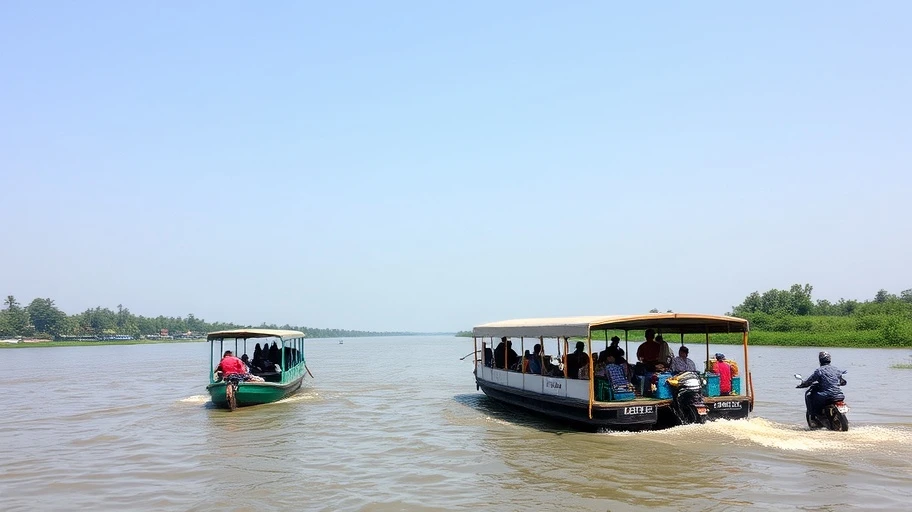 Ferry on Mekong Delta river