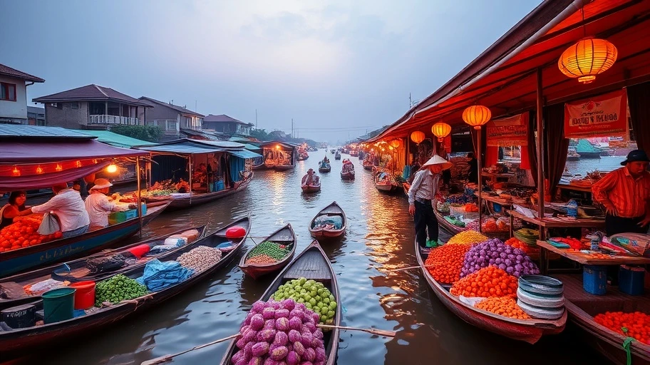 Hình ảnh chợ nổi Cái Răng, điểm tham quan miền Tây nổi bật