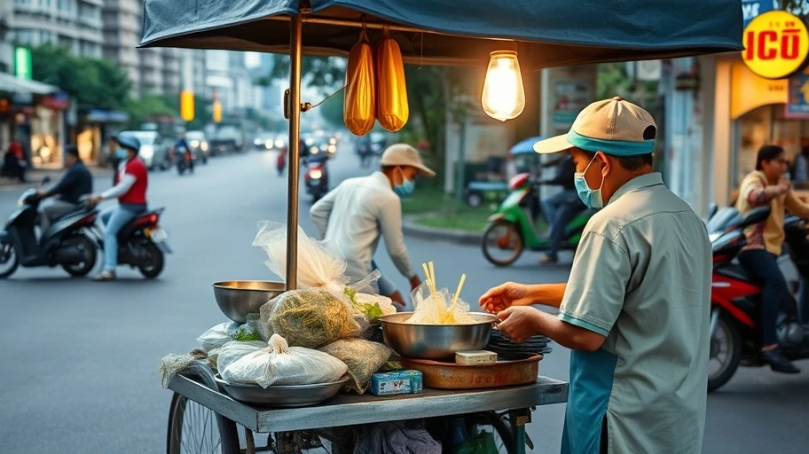 Hình ảnh hủ tiếu gõ đường phố Cần Thơ