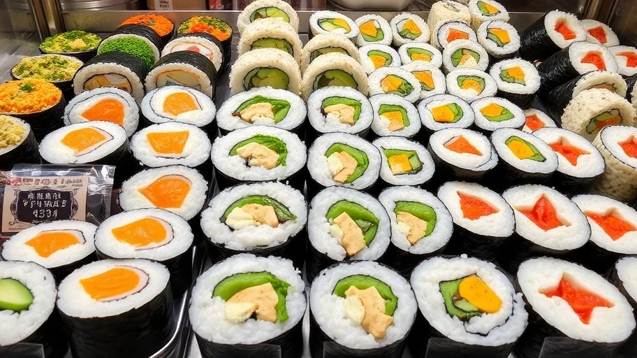 Hình ảnh kimbap phong phú tại GS25