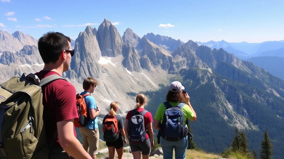 Hình ảnh nhóm người leo núi ở Dolomites