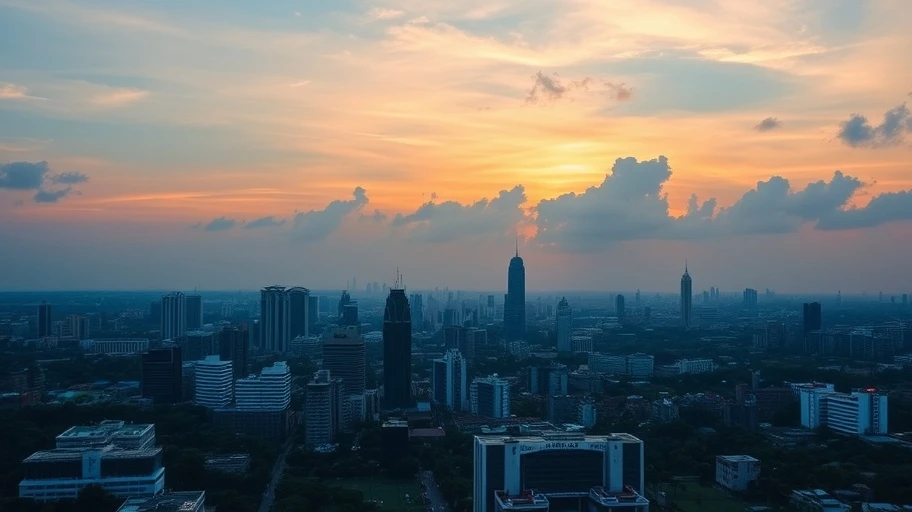 Hình ảnh thành phố Hồ Chí Minh từ trên cao vào buổi hoàng hôn.