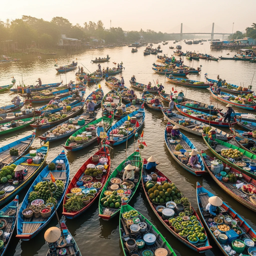 Hình ảnh về chợ nổi Cái Răng Cần Thơ