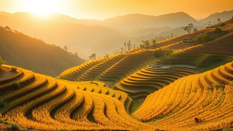Khung cảnh ruộng bậc thang Sapa tuyệt đẹp.