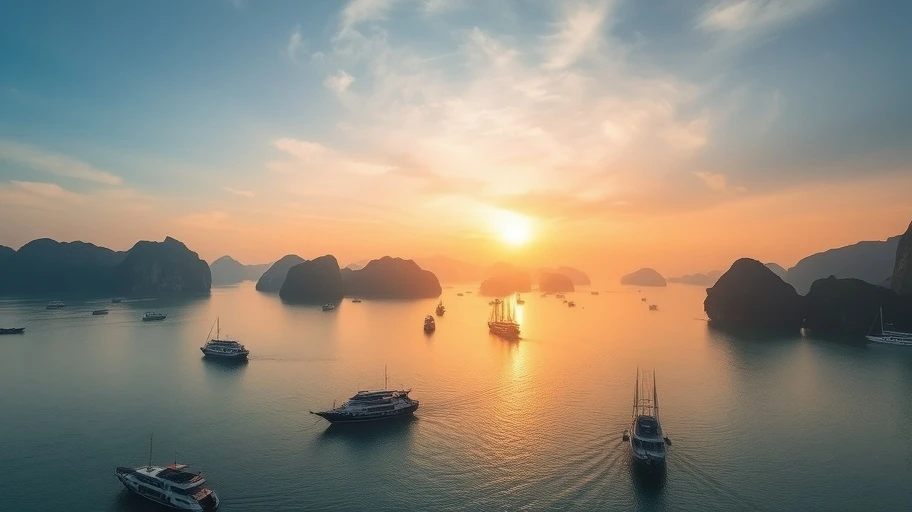 Khung cảnh tuyệt đẹp của Vịnh Hạ Long