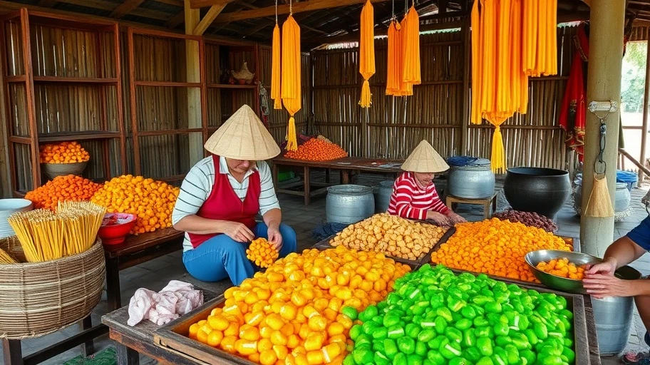 Làng nghề truyền thống làm kẹo dừa ở Bến Tre