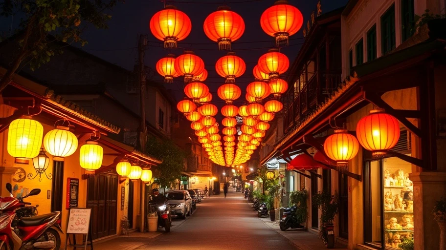 Phố cổ Hội An về đêm với đèn lồng