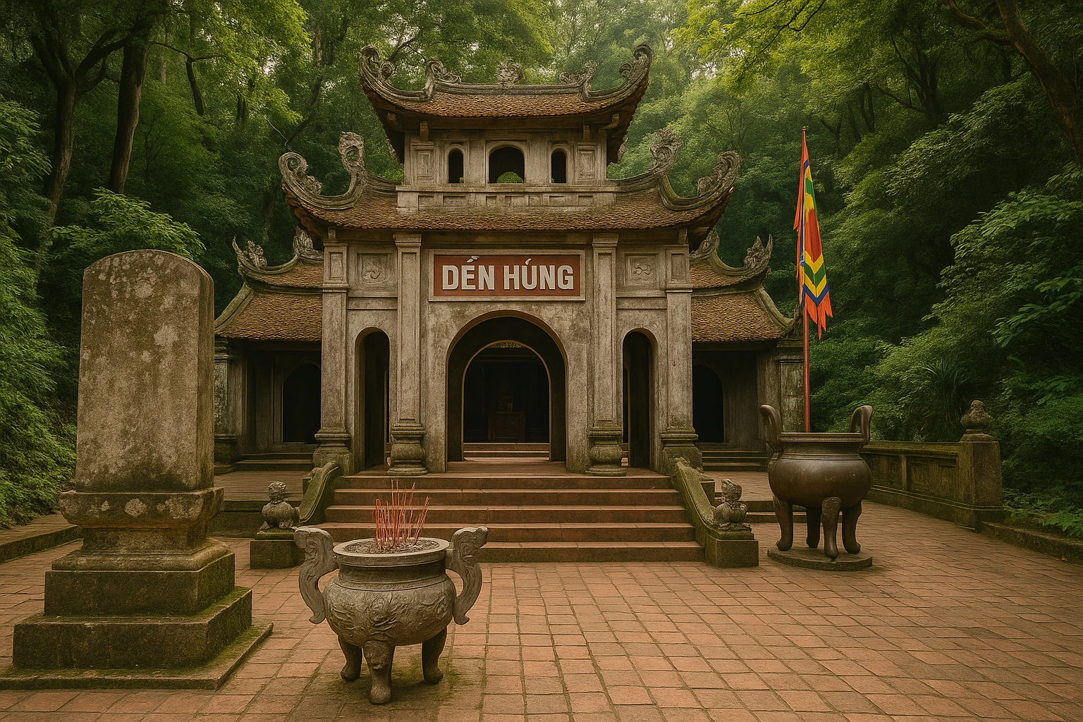 Quang cảnh đền Hùng mang đậm giá trị văn hóa