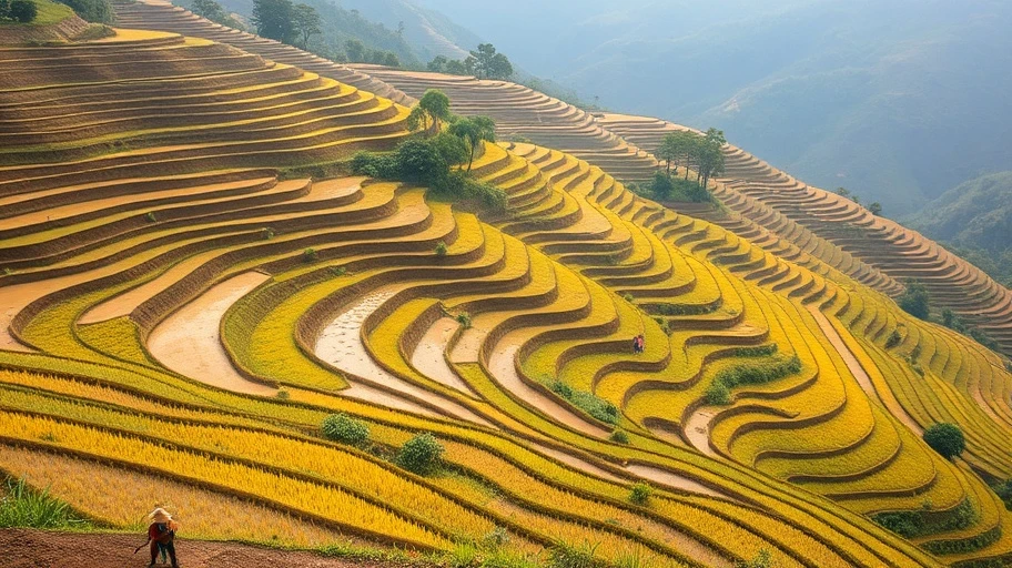 Ruộng bậc thang Sapa với hoạt động dân tộc thiểu số