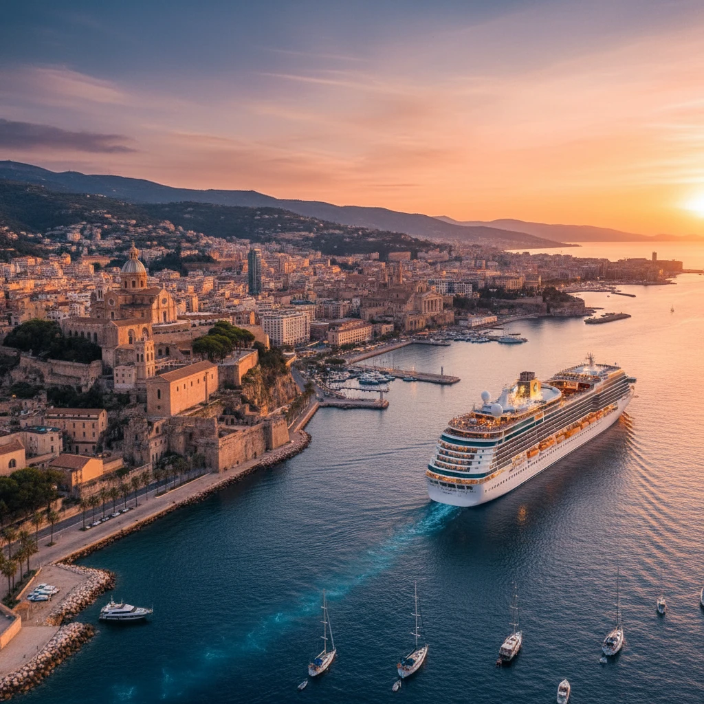Tàu du lịch Adora Mediterranea tại một thành phố Địa Trung Hải