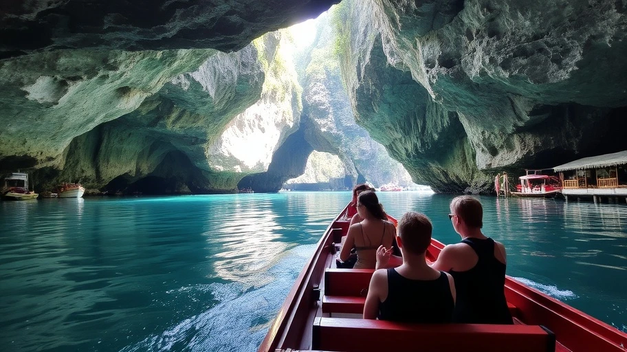 Tour thuyền qua hang động Tràng An