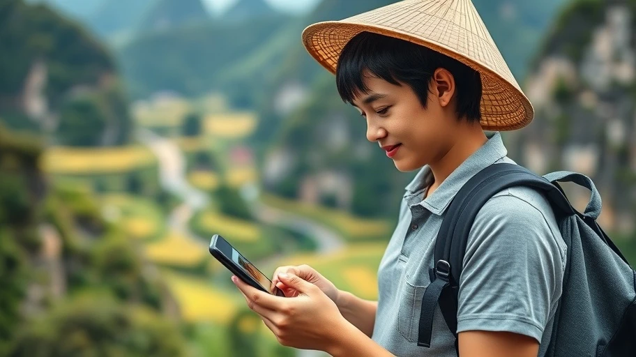 Traveler using a digital travel app