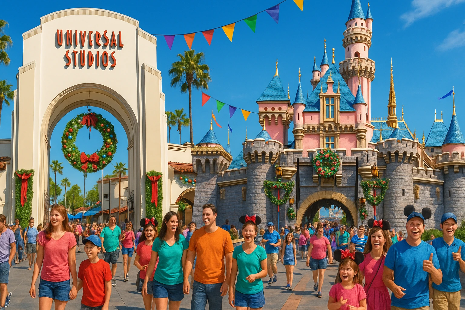 Universal Studios và Disneyland ở Los Angeles dành cho gia đình